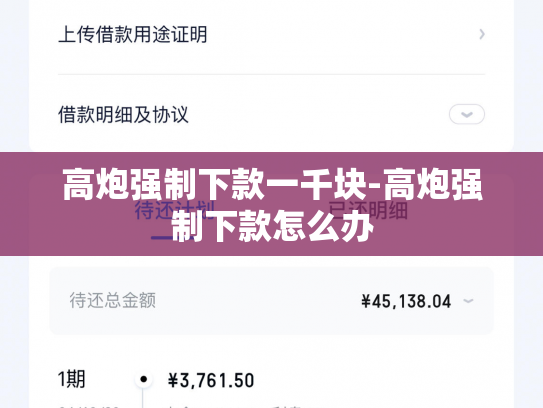 高炮强制下款一千块-高炮强制下款怎么办