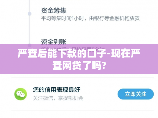 严查后能下款的口子-现在严查网贷了吗?