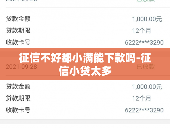 征信不好都小满能下款吗-征信小贷太多