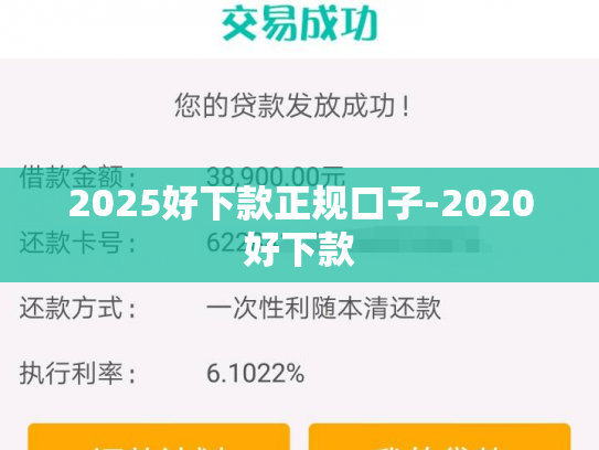 2025好下款正规口子-2020好下款
