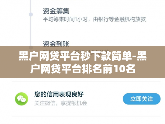 黑户网贷平台秒下款简单-黑户网贷平台排名前10名