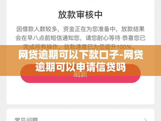 网贷逾期可以下款口子-网贷逾期可以申请信贷吗