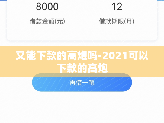 又能下款的高炮吗-2021可以下款的高炮