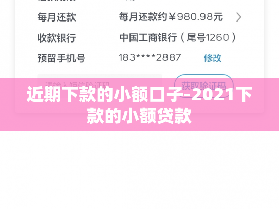 近期下款的小额口子-2021下款的小额贷款