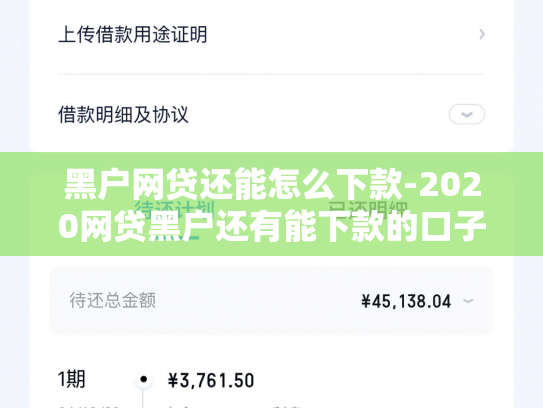 黑户网贷还能怎么下款-2020网贷黑户还有能下款的口子吗