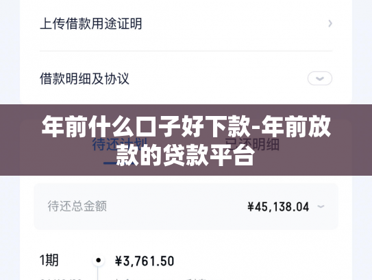 年前什么口子好下款-年前放款的贷款平台