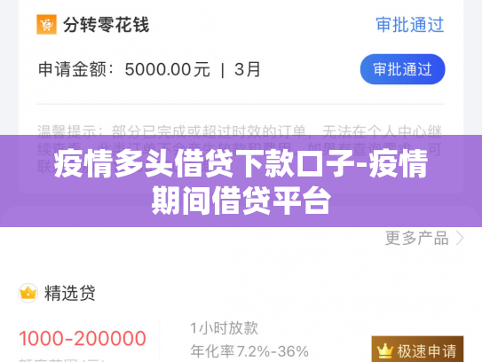 疫情多头借贷下款口子-疫情期间借贷平台