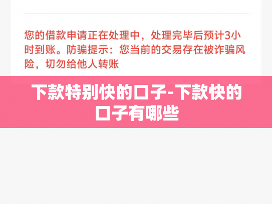 下款特别快的口子-下款快的口子有哪些