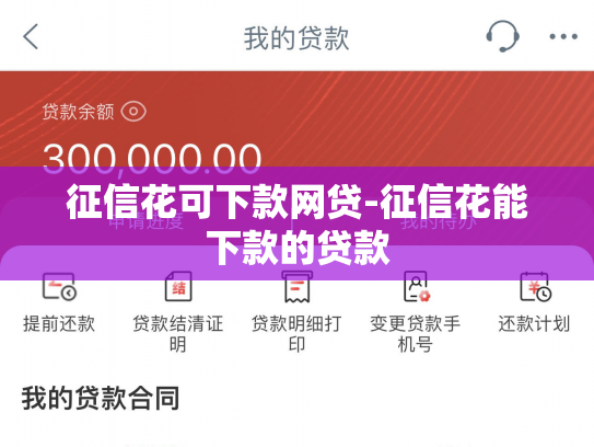 征信花可下款网贷-征信花能下款的贷款