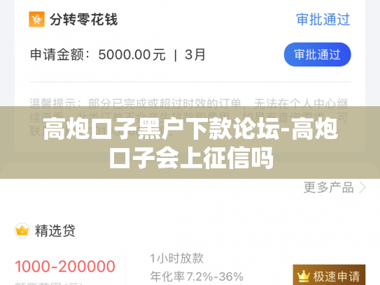 高炮口子黑户下款论坛-高炮口子会上征信吗