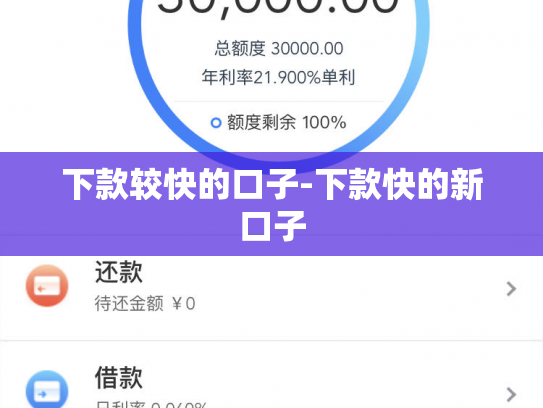 下款较快的口子-下款快的新口子