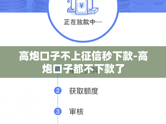 高炮口子不上征信秒下款-高炮口子都不下款了