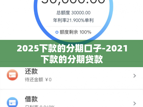 2025下款的分期口子-2021下款的分期贷款